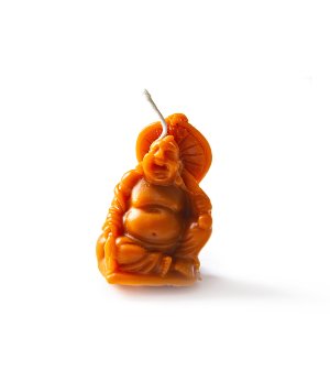 Восковая свеча "Будда" оранжевого цвета