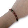 Браслет авантюрин золотой песок и рубин, 4 мм, 17 см, натуральные камни, тонкий