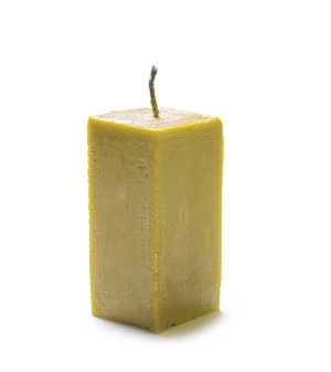 Обрядово - алтарная свеча "Куб" желтого цвета 