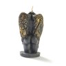 Восковая свеча черная  "Крылья ангела"